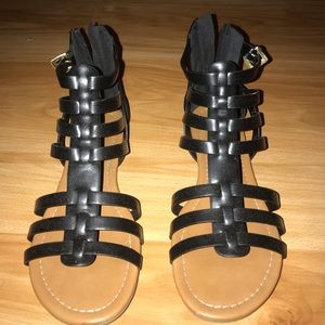 Black gladiator sandals